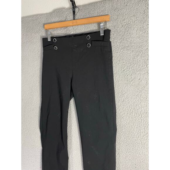 89th + Madison Black Ponte Pull-On Skinny Pants Women M Grommet Waist Workwear - Picture 5 of 10